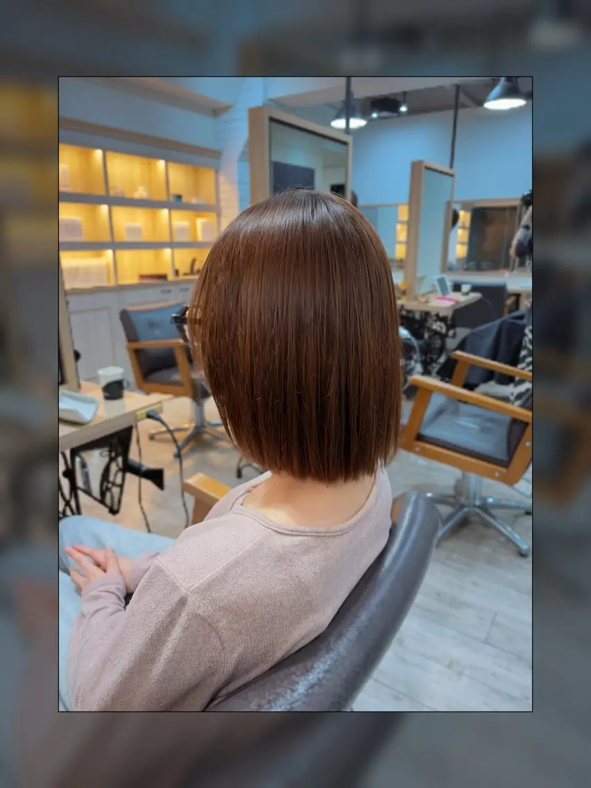 ミディアム 縮毛矯正 坂田 サカタのヘアスタイル