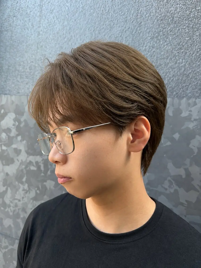 カラー パーマ メンズ カット ヘアカラー パーマ 梅田/センターパート 山下学偉のヘアスタイル