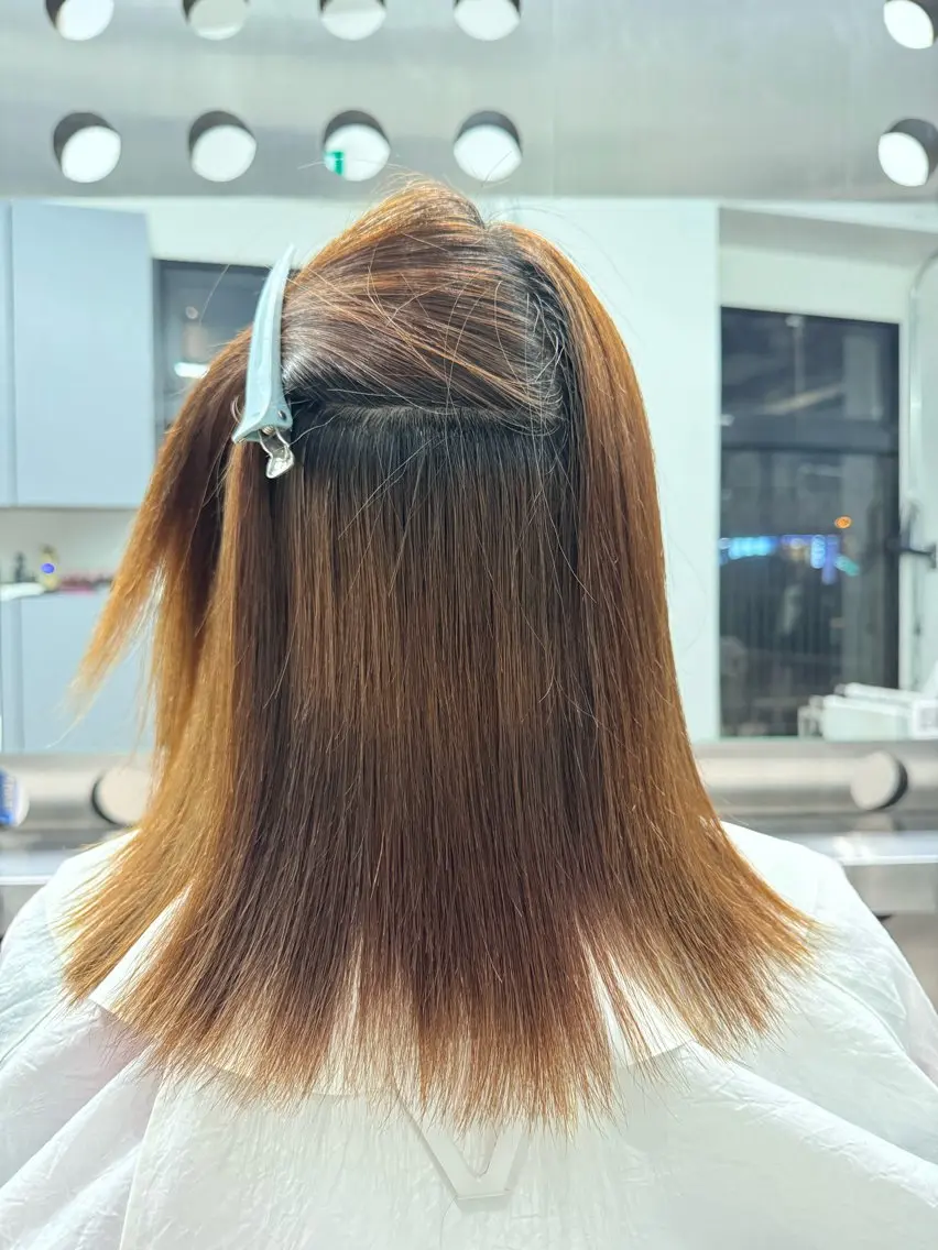 ミディアム パーマ ストレートパーマ 北村 岳久翔のヘアスタイル
