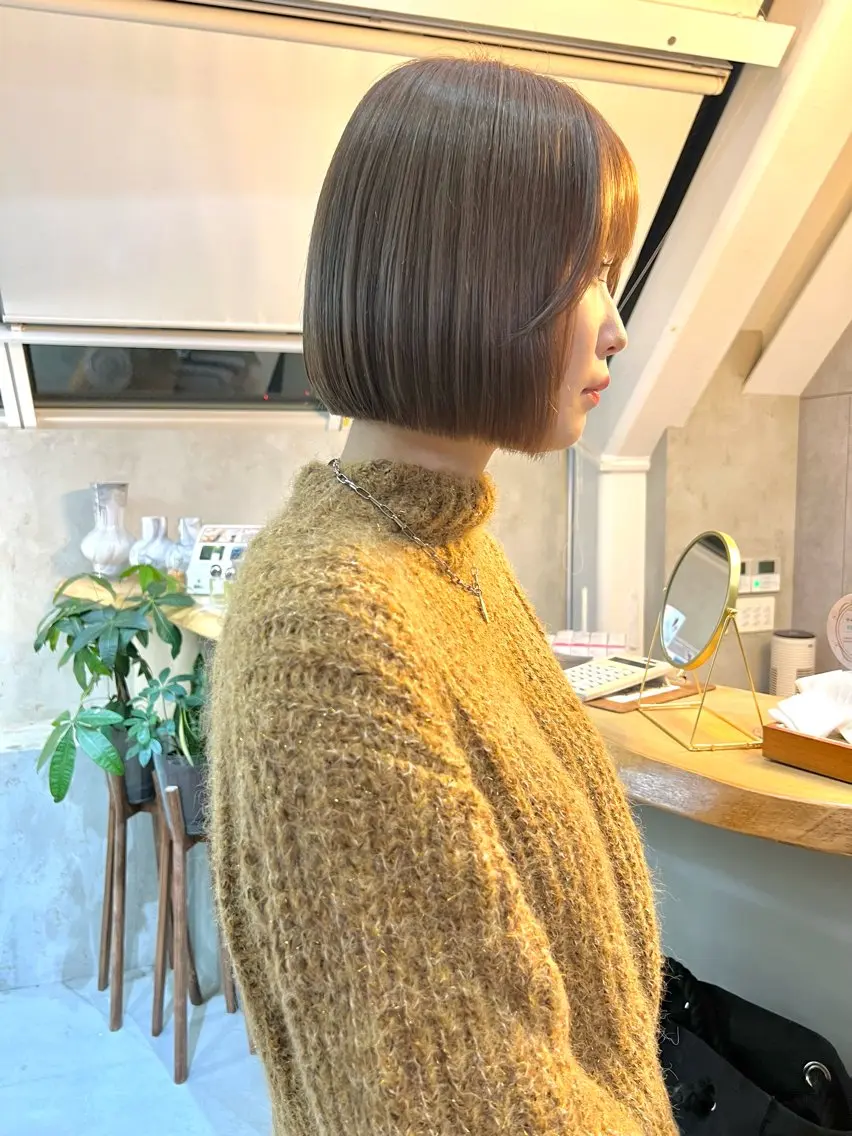 ショート カラー 縮毛矯正×艶髪カラー 髪質改善/三ツ木のヘアスタイル