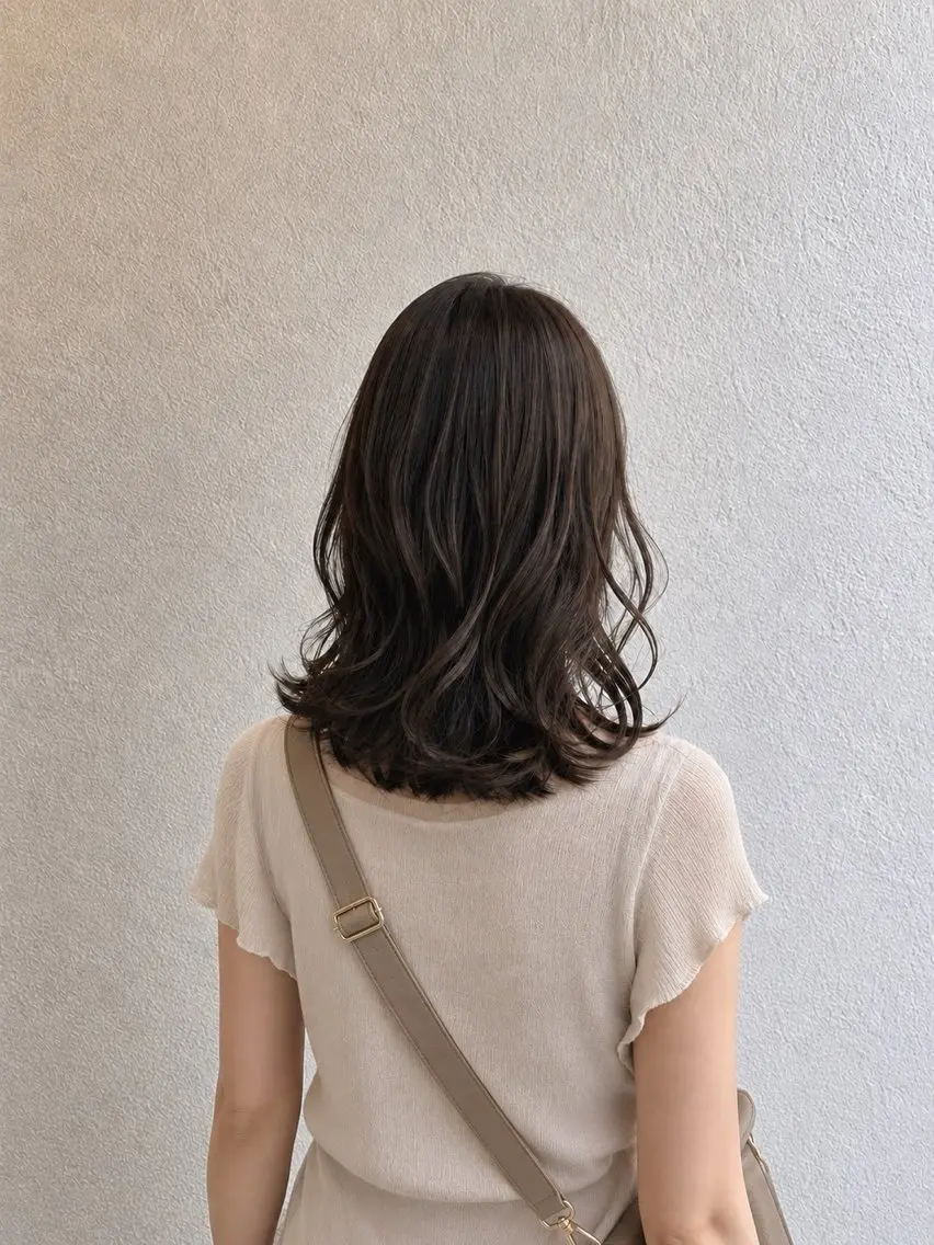 ミディアム カット ヘアカラー トリートメント レイヤーカット/ 髪質改善/はるか🧸のヘアスタイル