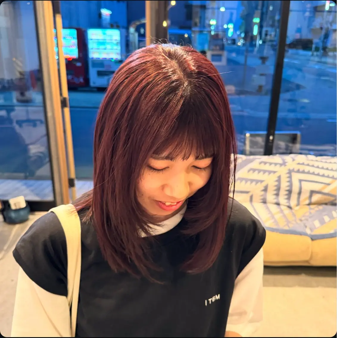 カラー ブリーチ 透明感カラー ブリーチなしカラー 縮毛矯正 Hiyori/透明感 /ボブ/矢場町のヘアスタイル
