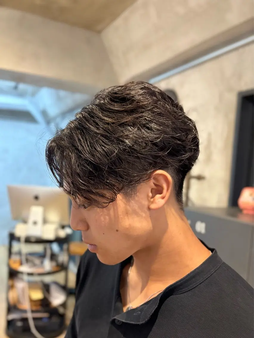 ショート パーマ メンズ カット パーマ スナップフォト確認 お願いします!竹内のヘアスタイル