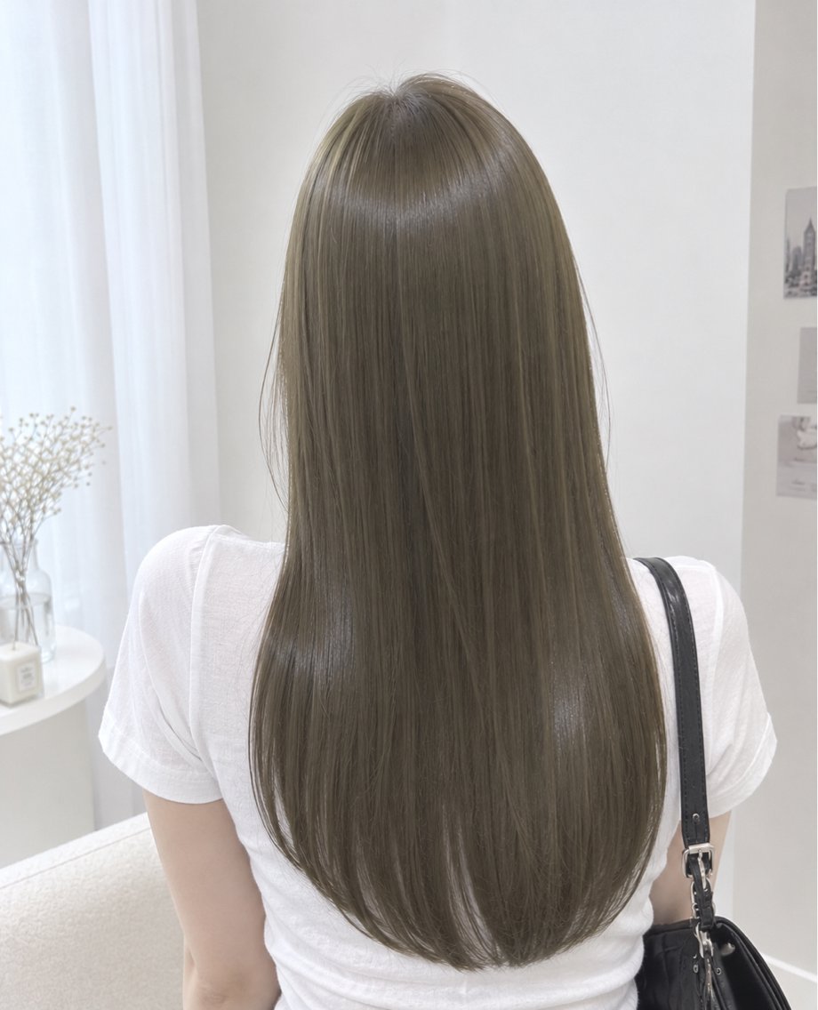 ロング カラー パーマ 縮毛矯正 湯浅 風希のヘアスタイル