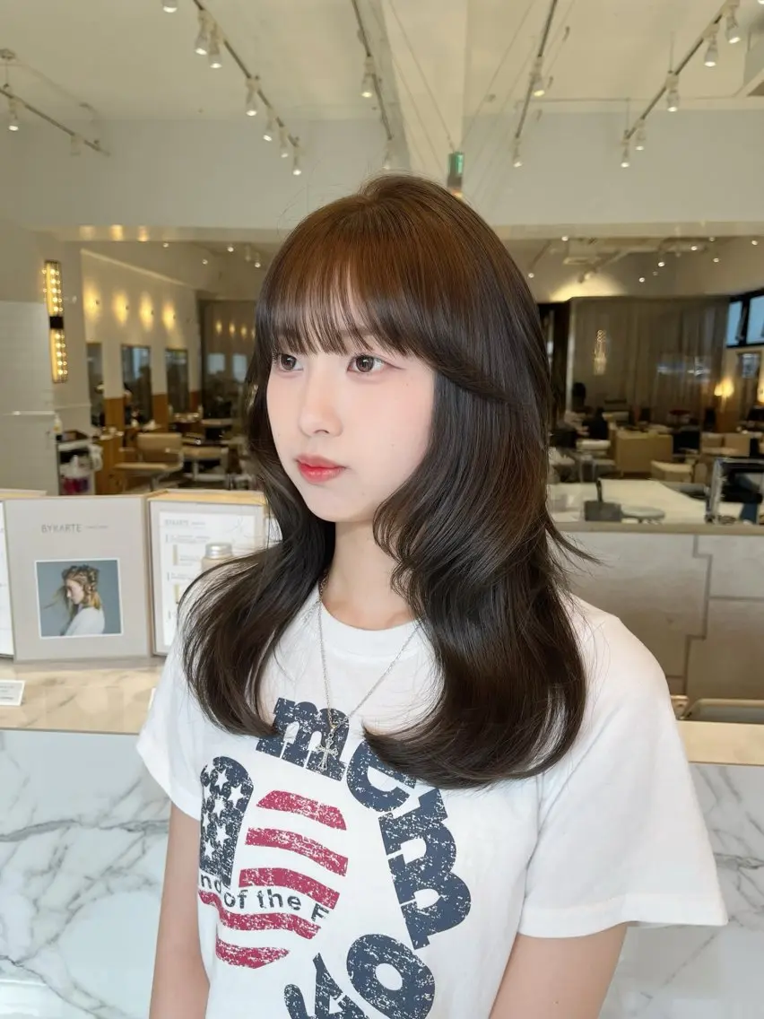 セミロング レイヤーカット ヘアカラー haruna .のヘアスタイル