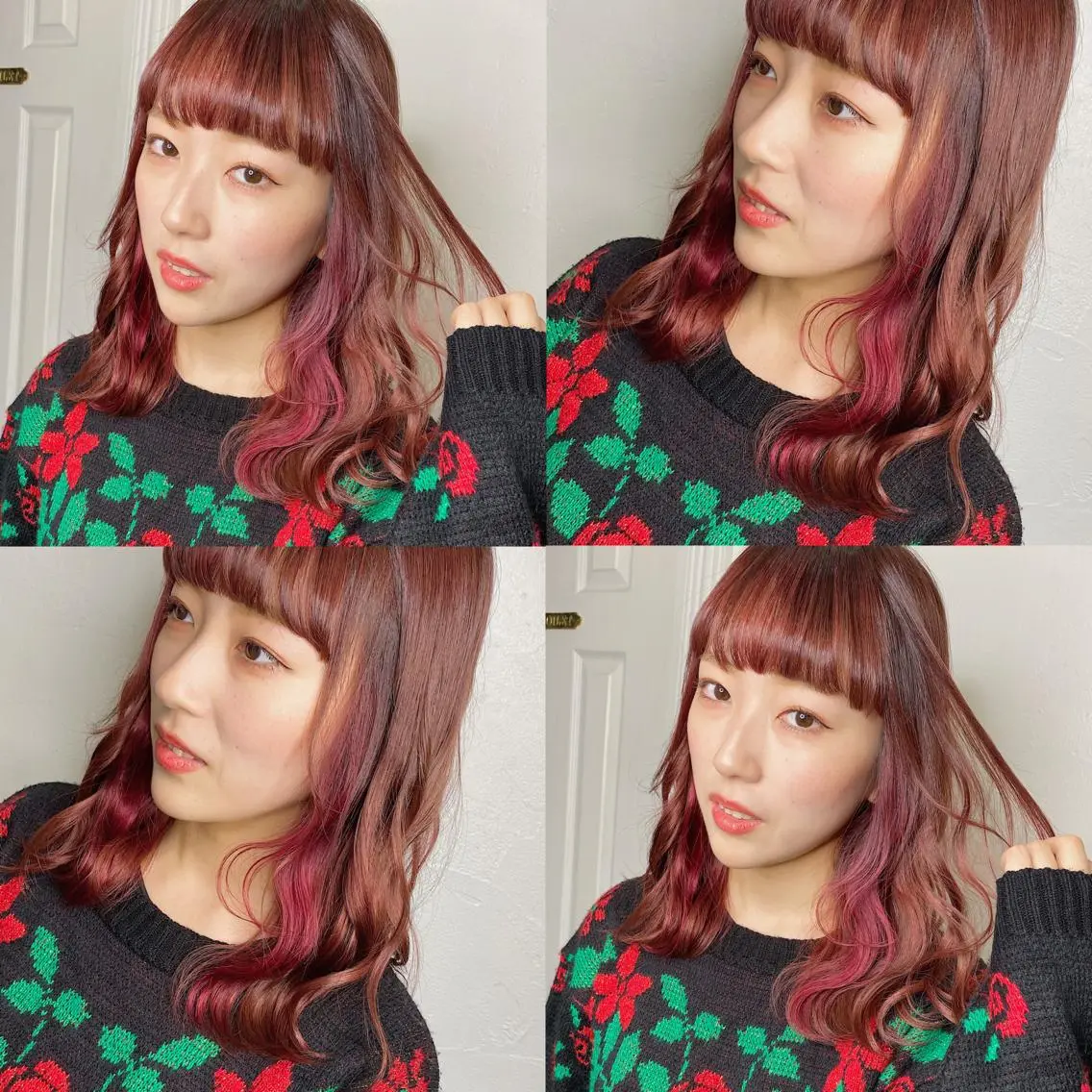 ミディアム カラー ヘアアレンジ ヘアカラー トリートメント TAKUMAブリーチ /切りっぱなし🪽のヘアスタイル