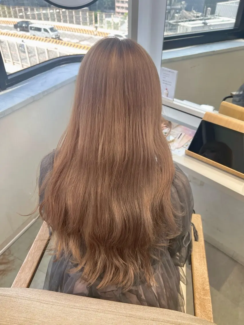 セミロング カラー ヘアカラー ai 梅田/暖色カラーのヘアスタイル