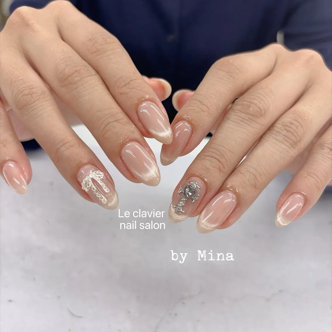 ネイル アートネイル 長さ出し ジェルネイル マグネットネイル パラジェル Mina Nailのネイルデザイン