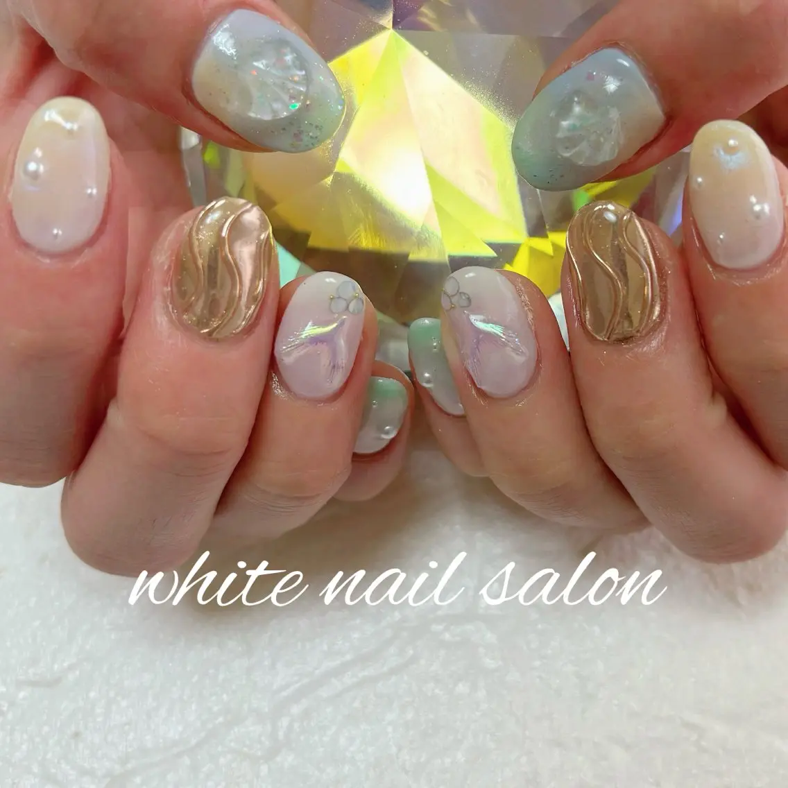 ネイル ホワイト ハンドネイル white nail salonのネイルデザイン
