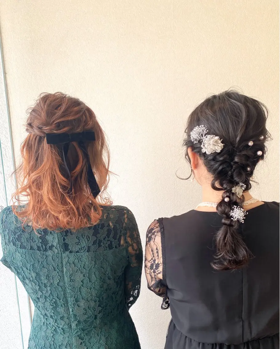ヘアアレンジ ヘアセット 酸性ストレート/ブリ ーチなしWカラー河本のヘアスタイル