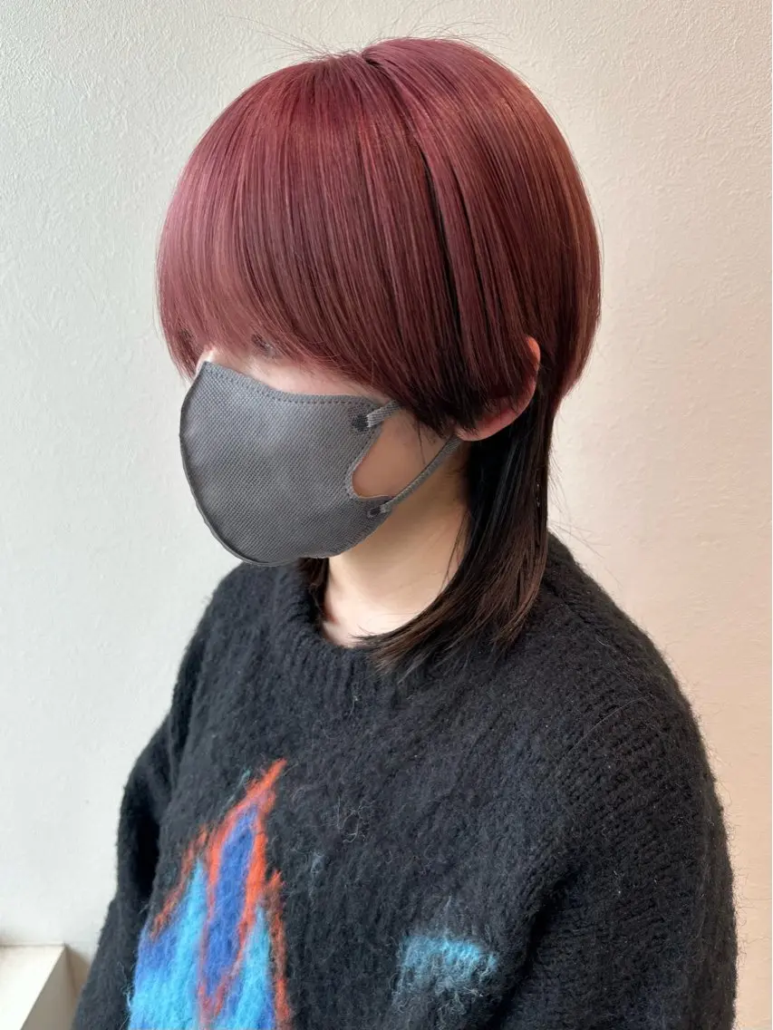 ショート カラー ウルフカット カット ヘアカラー トリートメント 間水 和樹のヘアスタイル