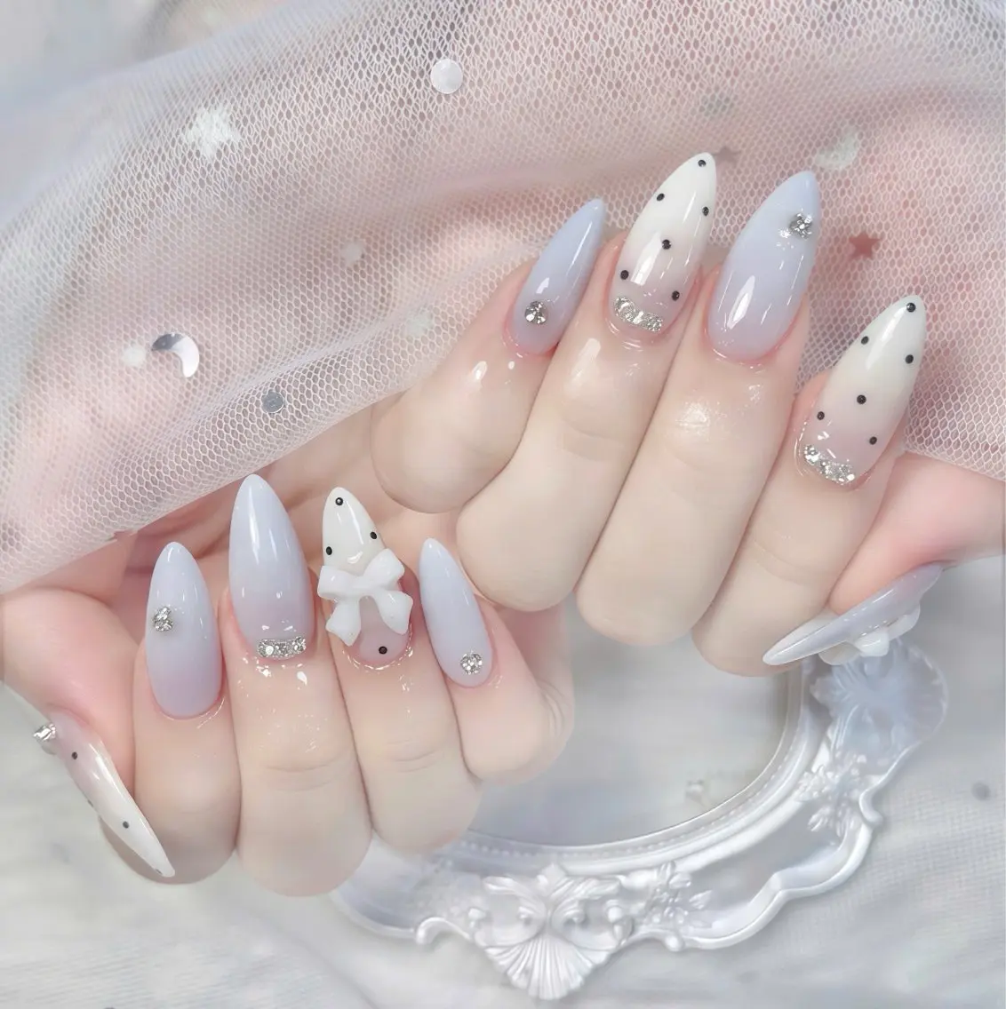 ネイル チークネイル 長さ出し フレンチネイル ジェルネイル グラデーション THANHTHANH NAILのネイルデザイン