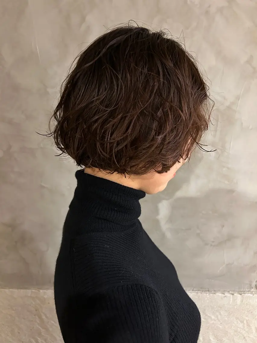 ショート パーマ カット パーマ トリートメント ayane⭐️ボブ・ ショート・パーマのヘアスタイル