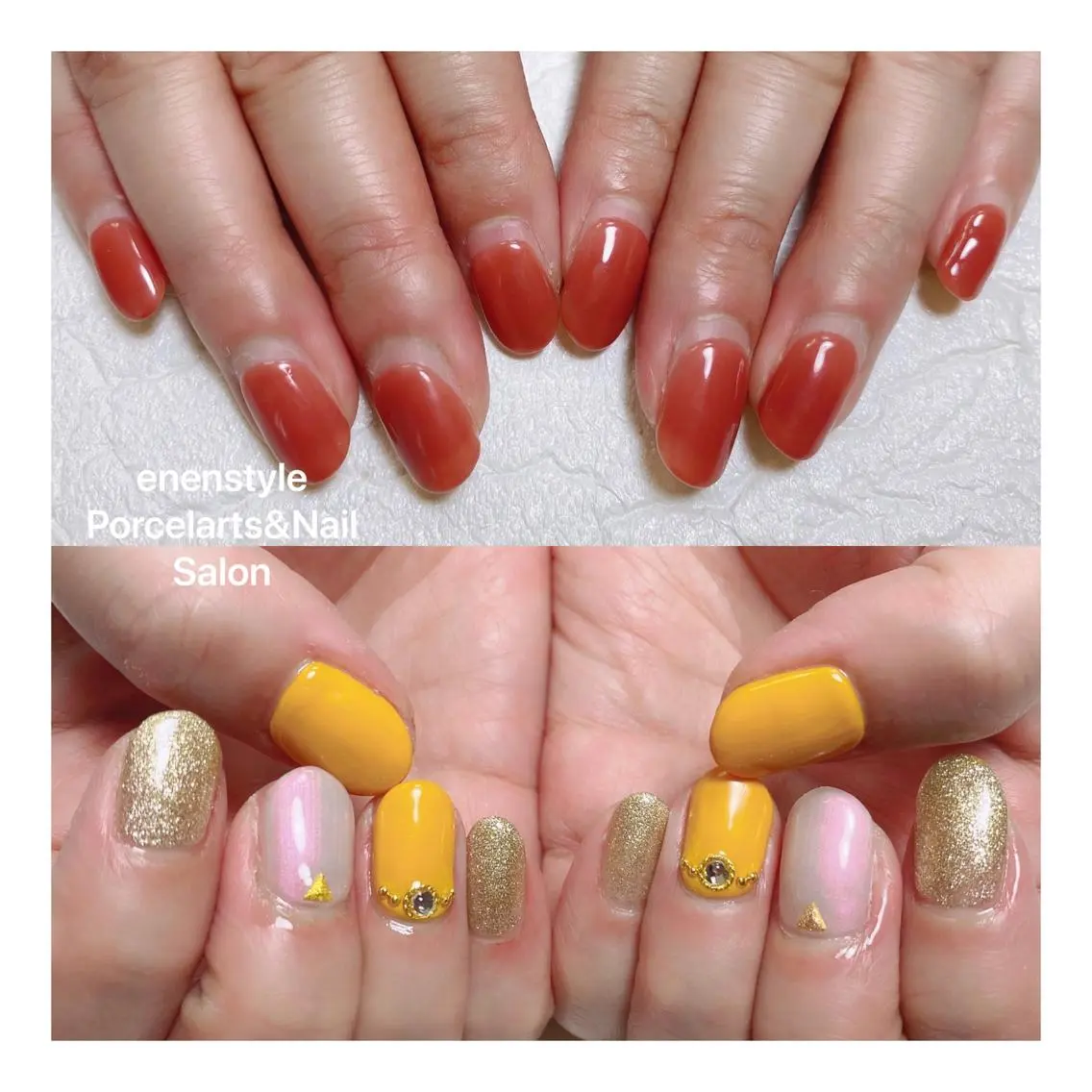 ミディアム ネイル ハンドネイル 🐾enen style 🐾のネイルデザイン