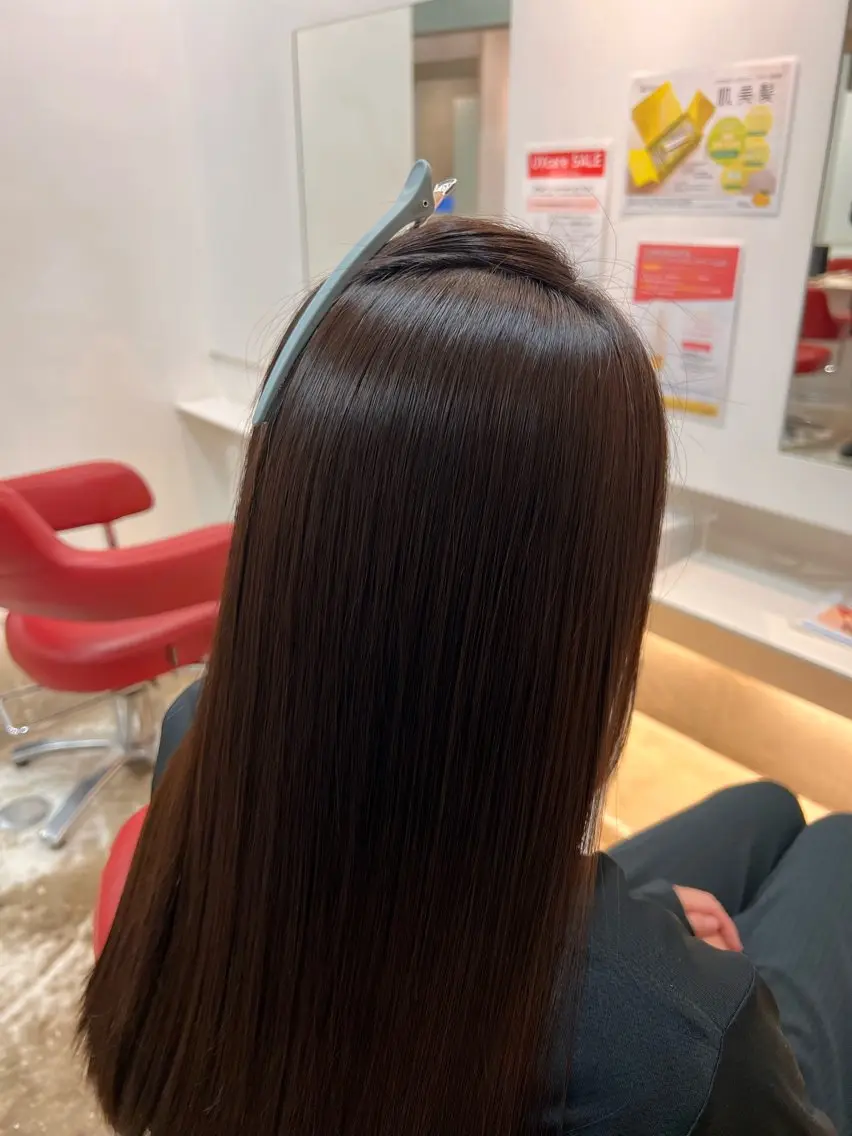 ロング 縮毛矯正 青木 健志郎のヘアスタイル