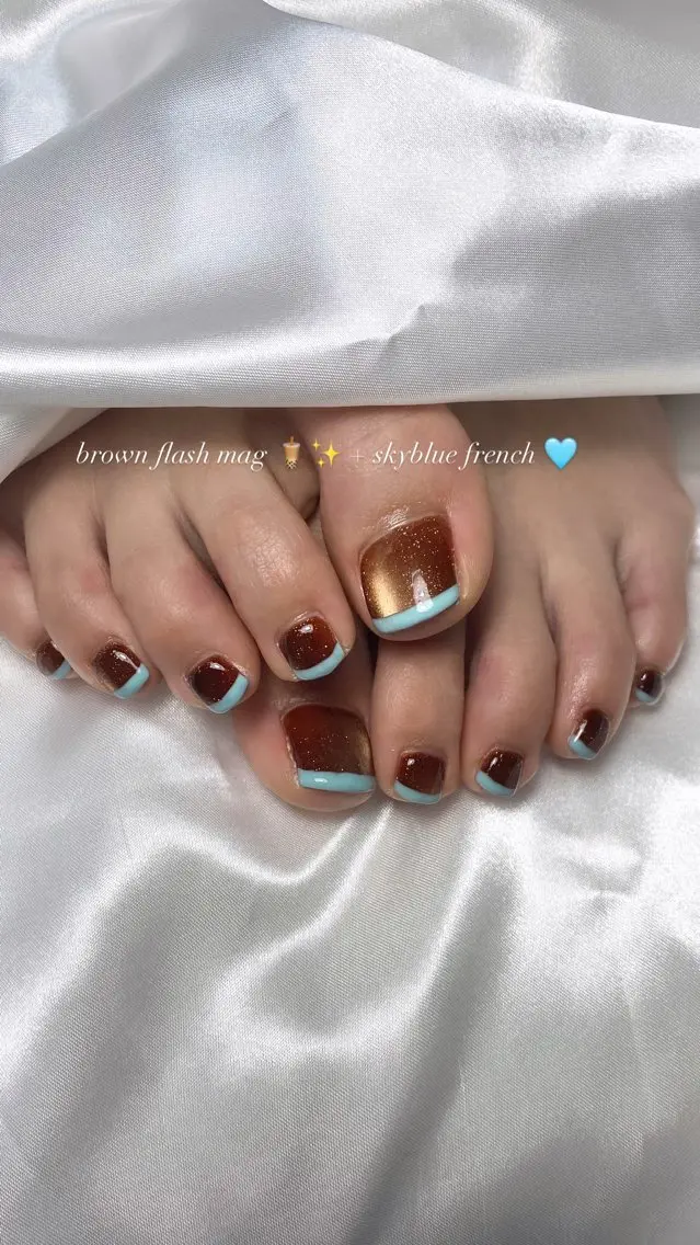 ネイル ブラウン マグネットネイル andK nail salonのネイルデザイン