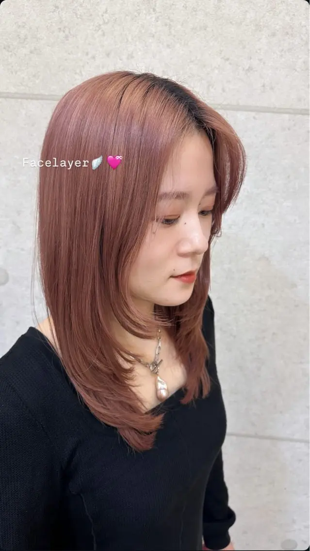 ロング 顔まわりレイヤー レイヤーカット カット パーマ カットパーマモデル様 募集中🎀hanaのヘアスタイル