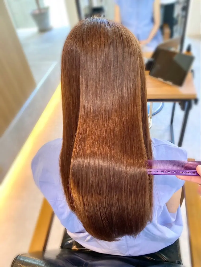 ロング カット 縮毛矯正 Free 増山太亮のヘアスタイル