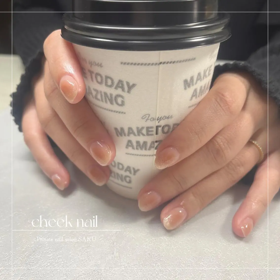 ネイル チークネイル SAKU nail 作島茜のネイルデザイン
