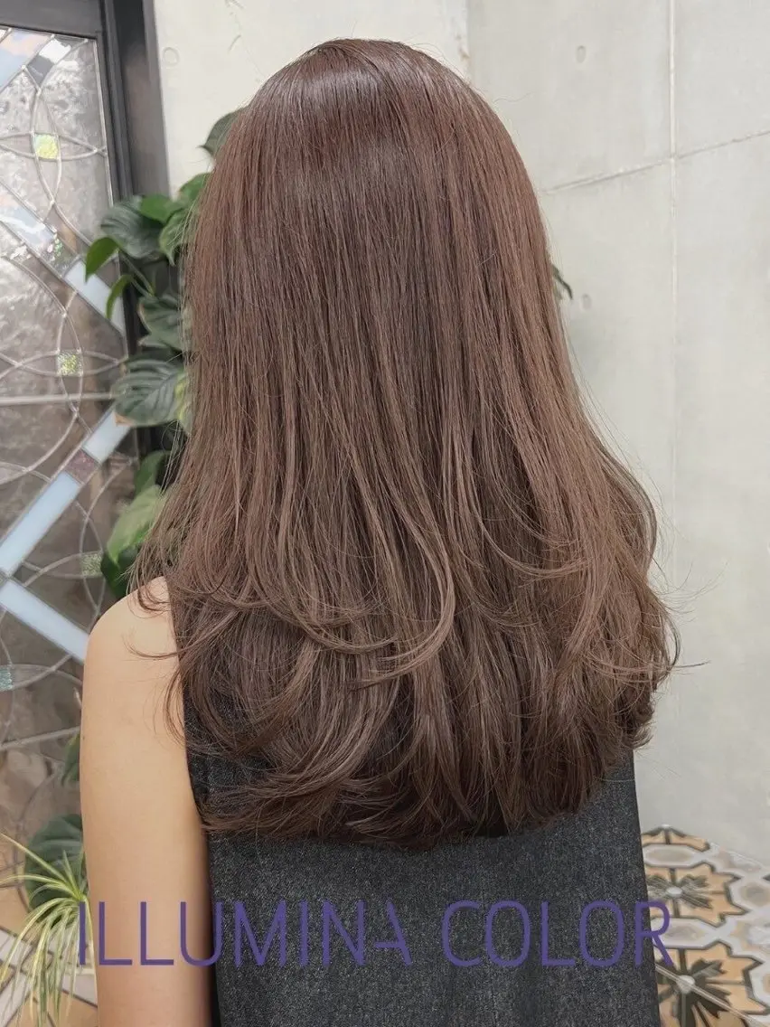 ロング カラー 韓国レイヤーカット 透明感カラー冨田那樹のヘアスタイル