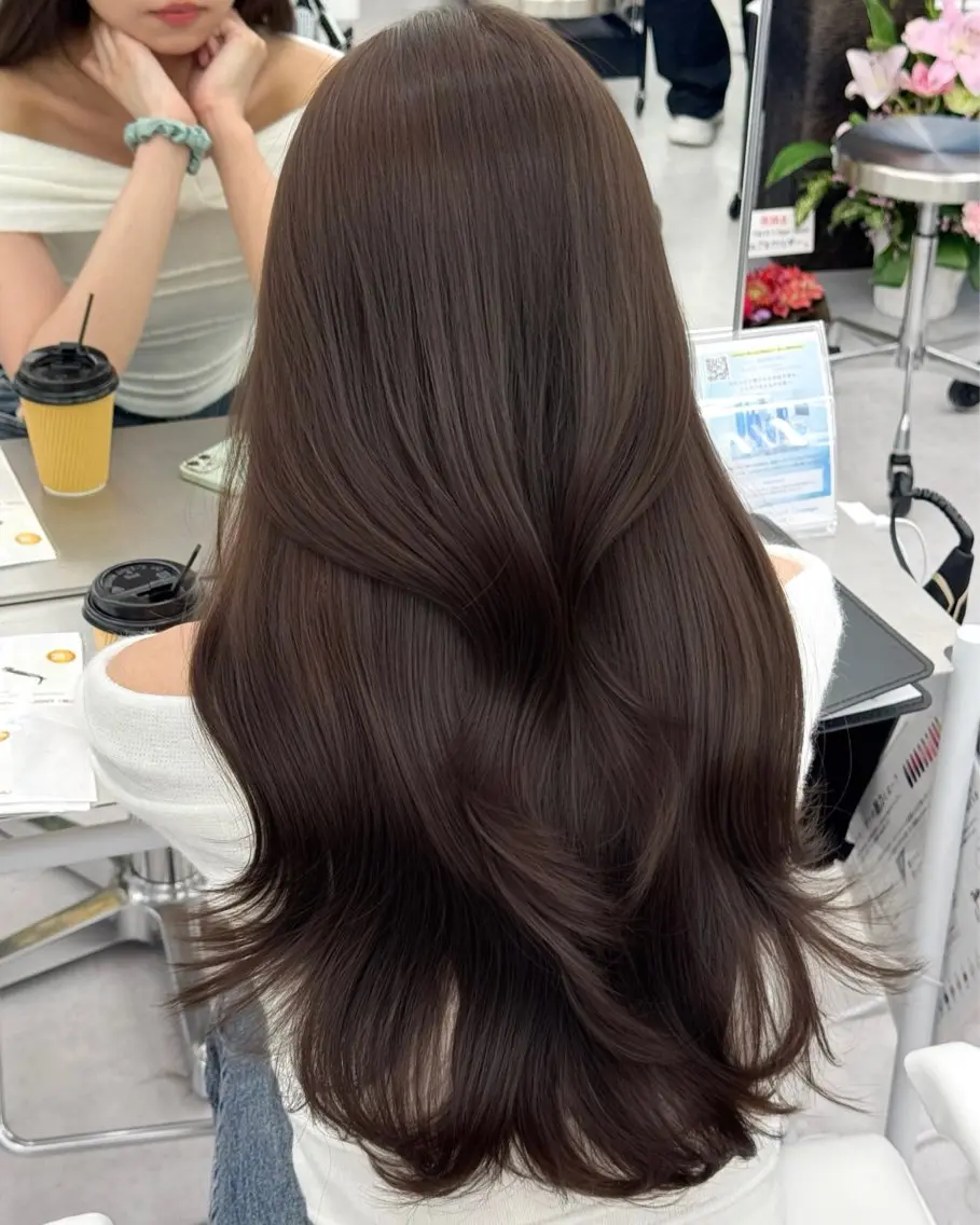 ロング カラー カット ヘアカラー トリートメント 韓国ヘア　紗希 🦋のヘアスタイル