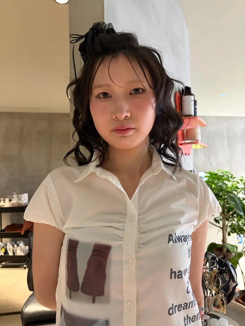 セミロング ヘアカラー fuka ฅ⸃⸃のヘアスタイル