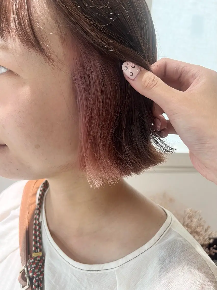 ミディアム カラー ピンクカラー 暖色カラー/ ヘアセット🌛櫻井舞のヘアスタイル