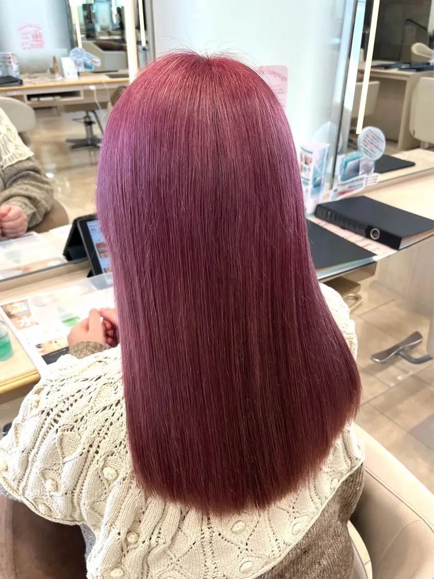 セミロング カラー ヘアカラー トリートメント 暖色/ブリーチカラー 🎀 M i k uのヘアスタイル