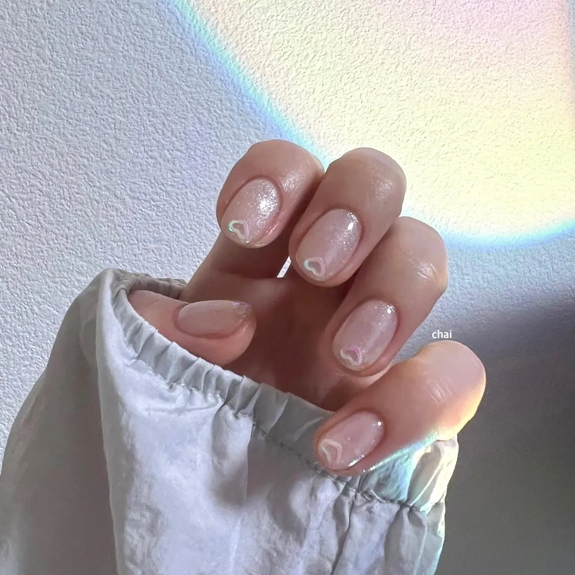 ネイル ハート ホログラムネイル ハンドネイル chai nail _ai📍鶴橋/桃谷のネイルデザイン