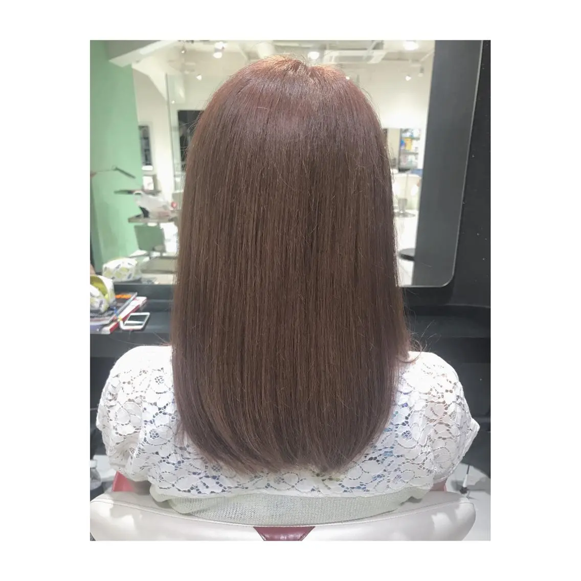 セミロング カラー ブラウンカラー ピンクカラー ピンクブラウン 中野 竜介のヘアスタイル