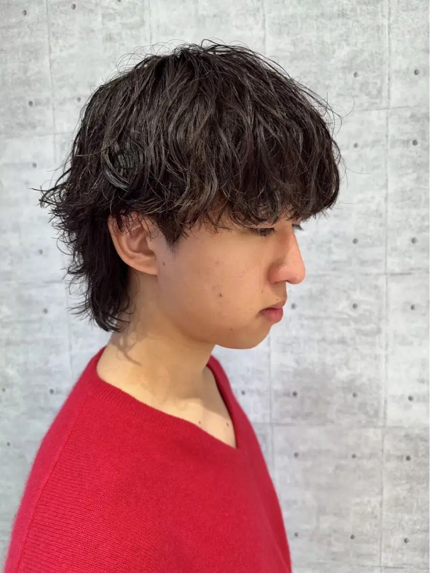 パーマ メンズ カット パーマ 曲がる縮毛矯正 /ハイライト/土屋丈のヘアスタイル