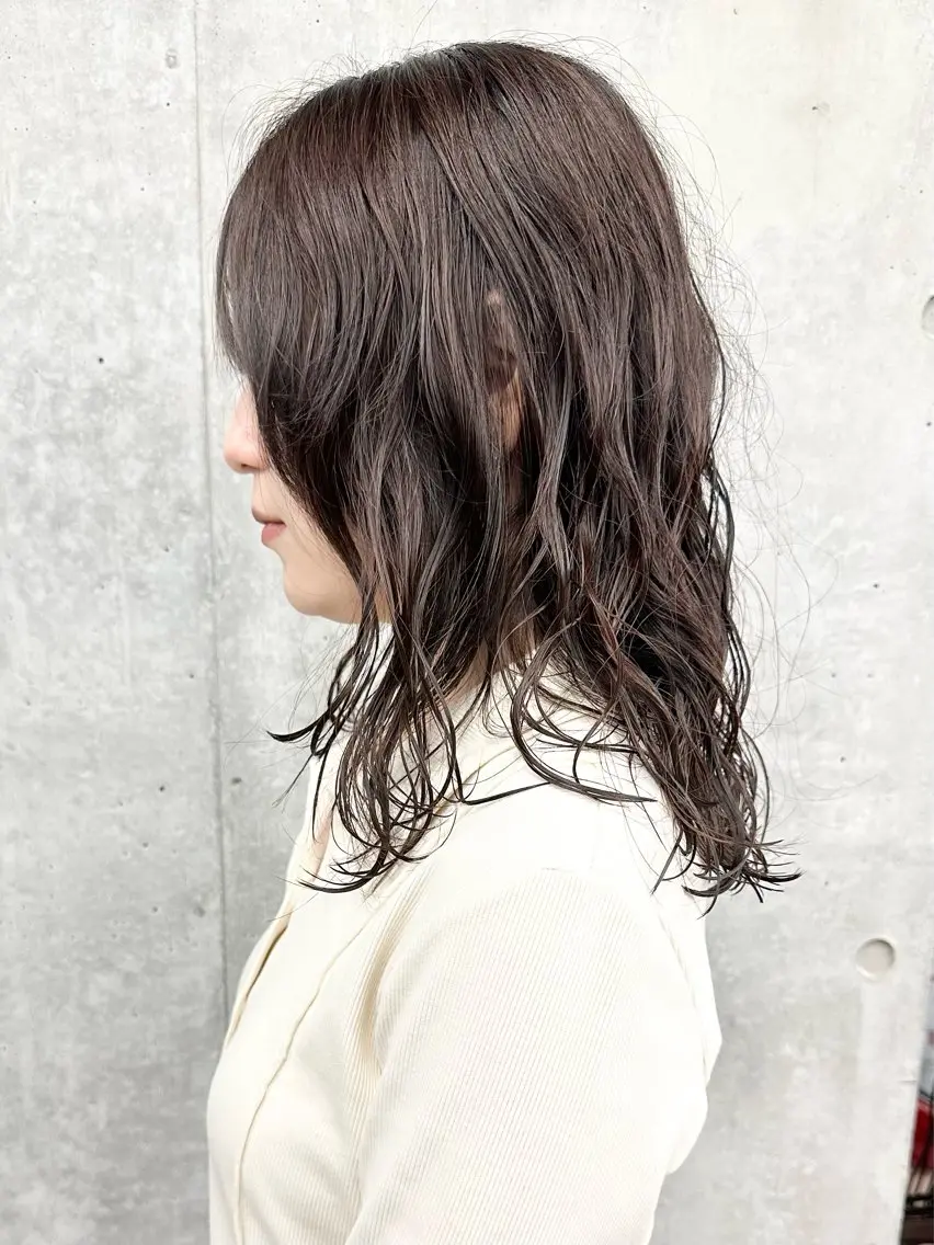 ロング パーマ ボブ/ゆるふわ ボブパーマ/とういのヘアスタイル