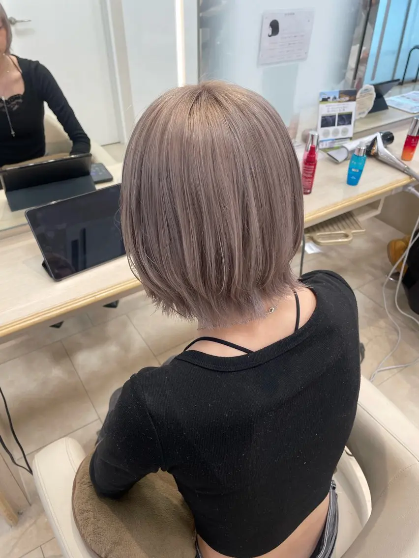 ショート カラー ヘアカラー ラベンダー🍇べー ジュ/透明感/AOのヘアスタイル