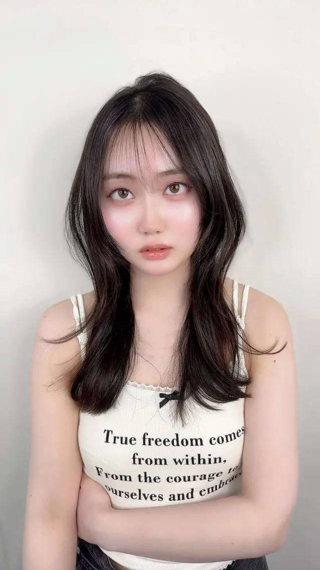 セミロング くびれヘア 韓国風ヘア ワンホンヘア 永田竜一/ 先着モデル募集中のヘアスタイル
