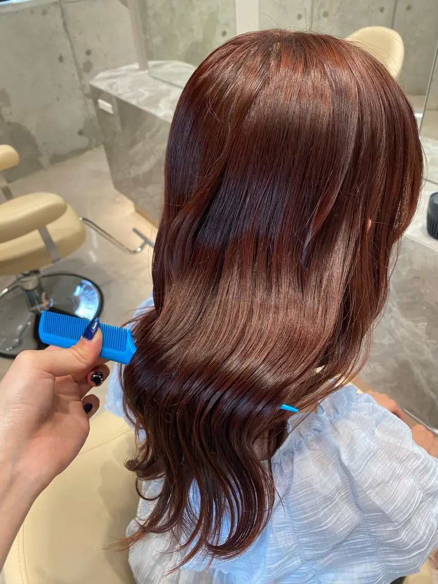 セミロング カット ヘアカラー トリートメント 透明感カラー/デザイ ンカラー/長峯美羽のヘアスタイル
