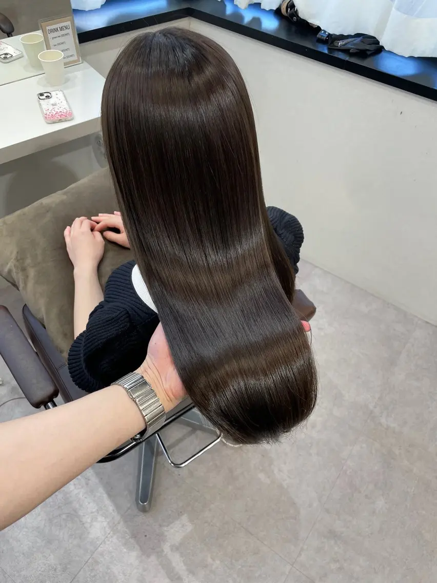 ロング カット ヘアカラー 縮毛矯正 トリートメント 髪質改善×縮毛矯正 Core 片山健太のヘアスタイル