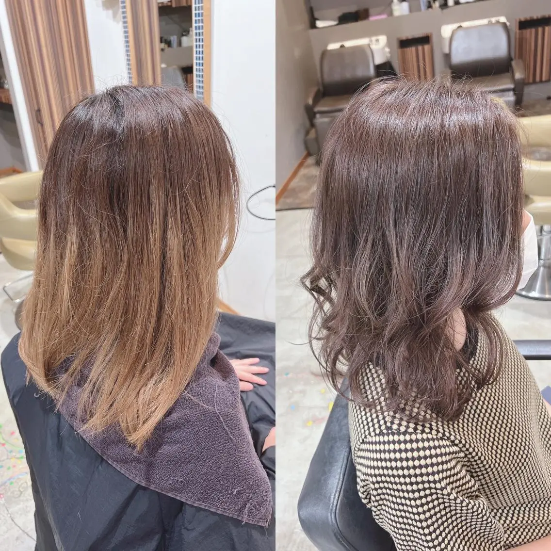 セミロング カラー ヘアアレンジ キッズ バレイヤージュ ベージュカラー ブリーチ ケアブリーチ 透明感カラー カット ヘアカラー トリートメント 五反田 美容院☆張 明星☆韓国ヘアのヘアスタイル
