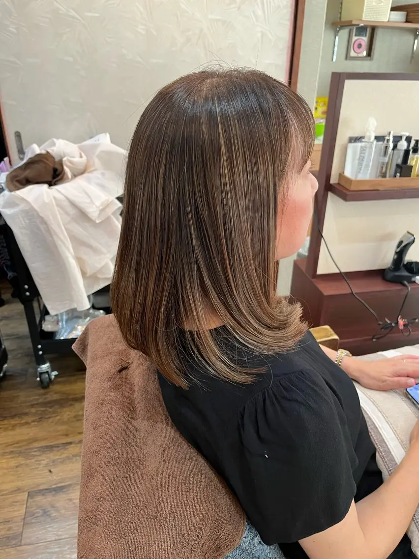 ミディアム カラー 大人女子&髪改善専門 Nobuフリーランスのヘアスタイル