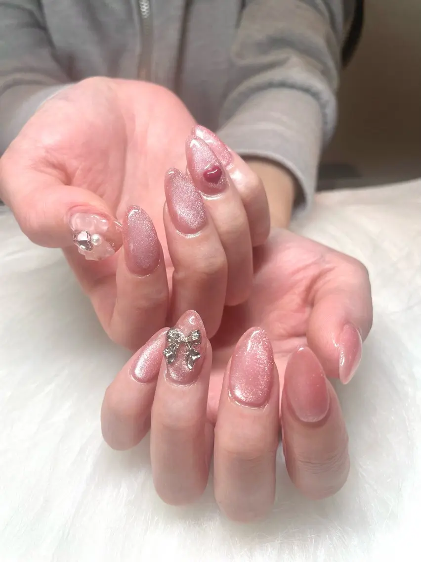 ネイル マグネットネイル ハンドネイル Nail ヌシん家 AKANEのネイルデザイン
