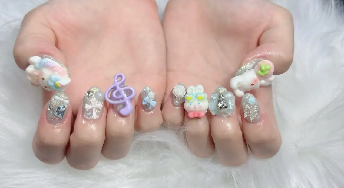 ネイル チークネイル 長さ出し フラッシュネイル フレンチネイル グラデーション ハンドネイル Lenie Nail Salonのネイルデザイン