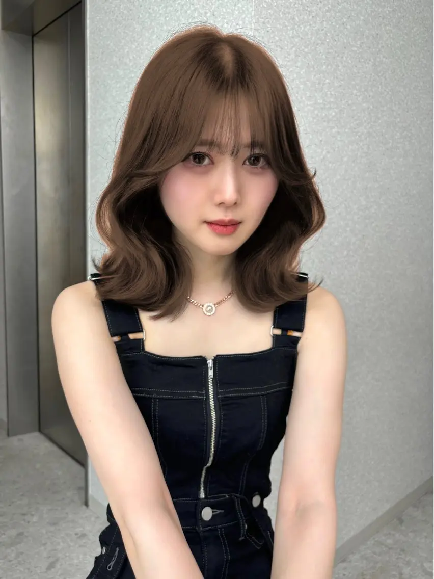 ミディアム カラー 透明感カラー カット ヘアカラー 香月 元希のヘアスタイル