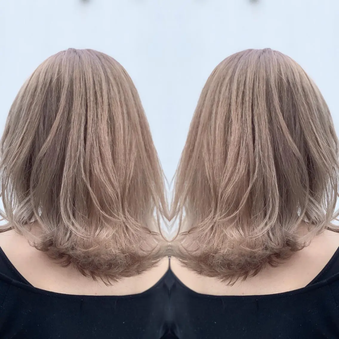 ミディアム カラー ヘアアレンジ カット ヘアカラー トリートメント 髪質改善×ハイトーン 中田啄也のヘアスタイル