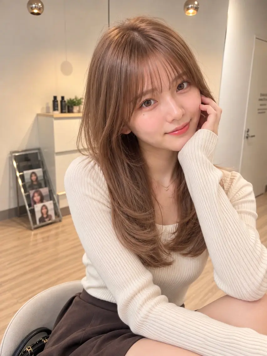 ロング カラー レイヤーカット カット ヘアカラー トリートメント 髪質改善🤍艶髪/ 銀座/Makoのヘアスタイル