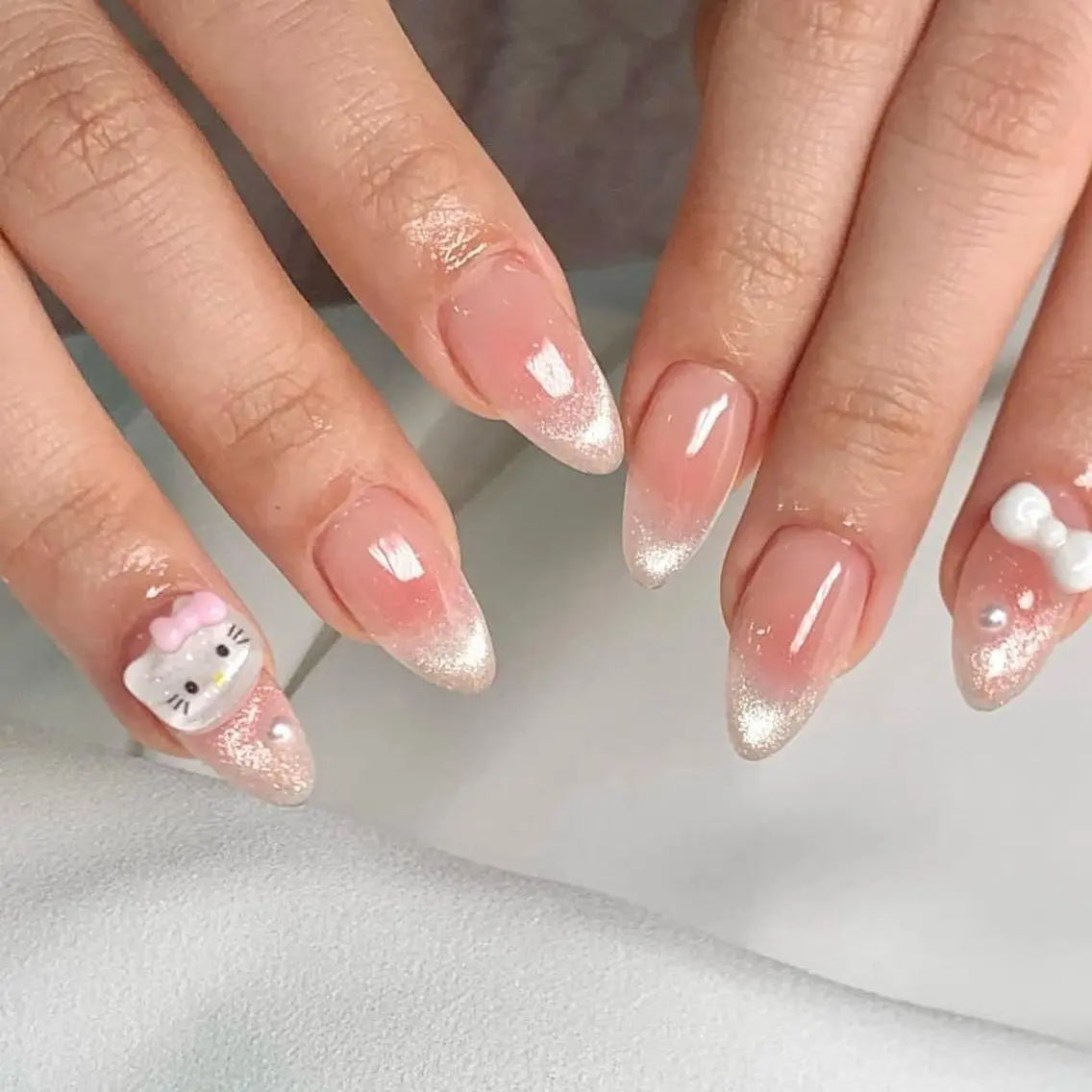 ネイル チークネイル 韓国ネイル シンプルネイル ワンホンネイル ハンドネイル Akina Nailのネイルデザイン