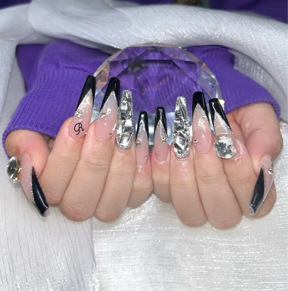 ネイル アートネイル オーロラネイル チークネイル 長さ出し フットネイル Chan nailsのネイルデザイン