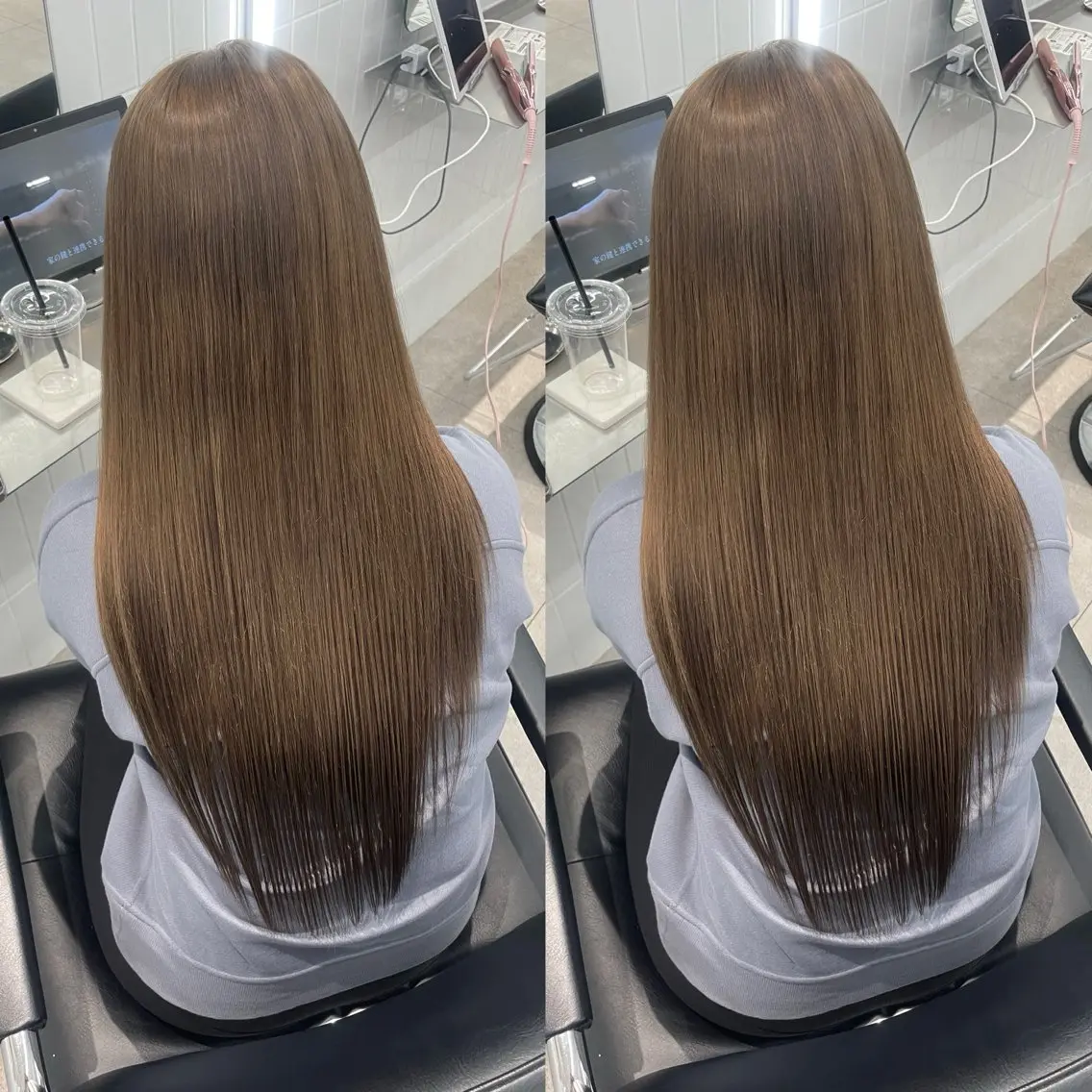 ロング カラー ベージュカラー ミルクティーベージュ オリーブベージュ オリーブカラー 表参道/ハイライト バレイヤージュのヘアスタイル