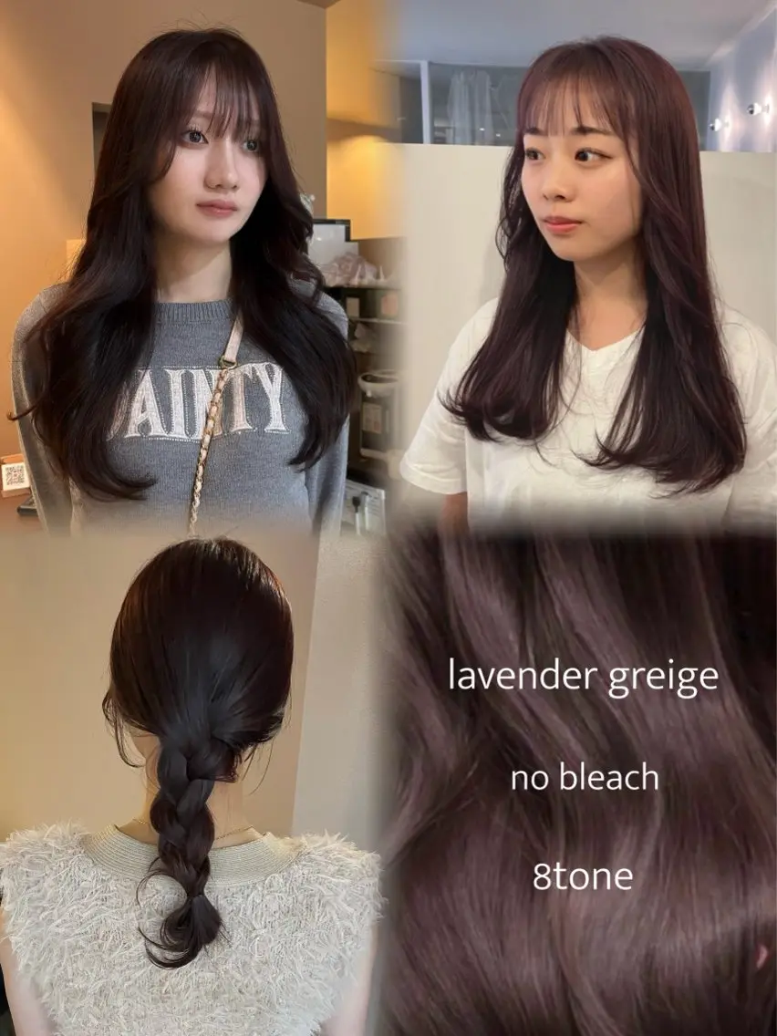 カラー ブリーチ ラベンダーカラー ブリーチなしカラー ヘアカラー トリートメント 韓国レイヤー YOKE reinaのヘアスタイル