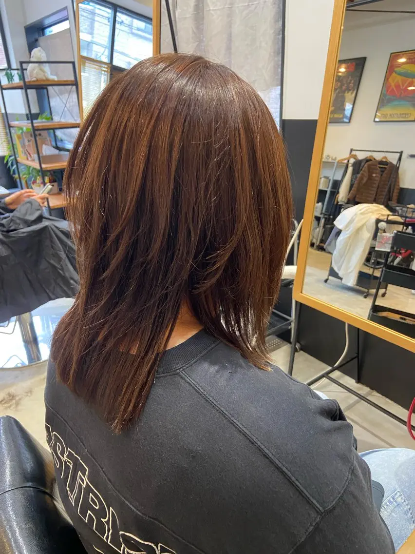 セミロング ウルフカット カット ヘアカラー 💫縮毛矯正/ カット💫徳永あい子のヘアスタイル
