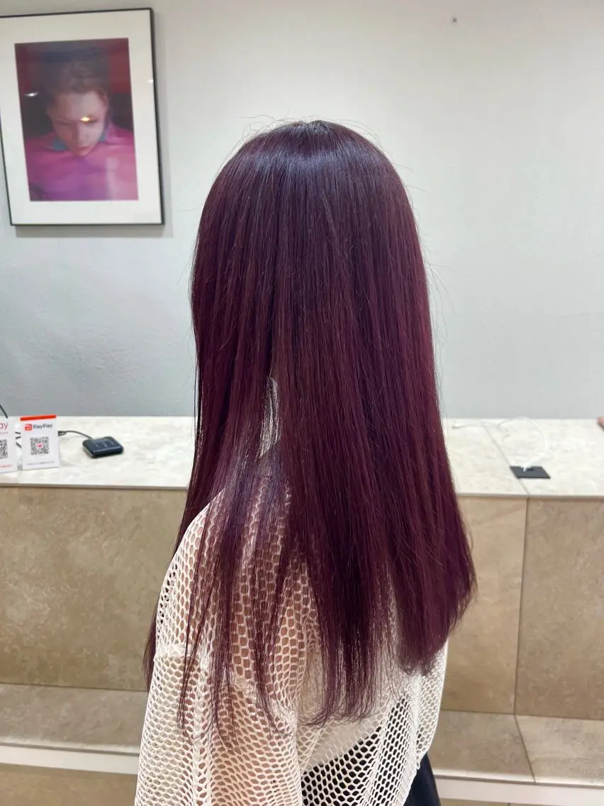 ロング カラー カシス 透明感カラー ラベンダーカラー ピンクカラー ピンクラベンダー ブリーチカラー🦋‪ 田中さくらのヘアスタイル