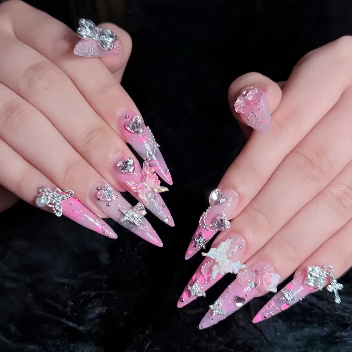 ネイル オーロラネイル 長さ出し フラッシュネイル フレンチネイル ジェルネイル ハンドネイル ハンドケア CiCi NailSalonのネイルデザイン